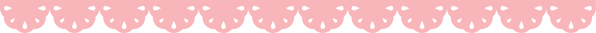 Cute pastel pink scalloped edge seamless border